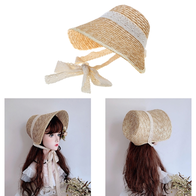 Bucket Hat Straw - Doux fille soleil LolitaStyle été plage