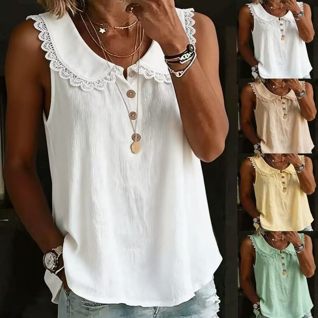 Nouvelle Blouse d'été sans man - Shirt Camp Collar avis et prix