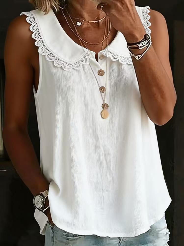 Nouvelle Blouse d'été sans man - Shirt Camp Collar avis et prix