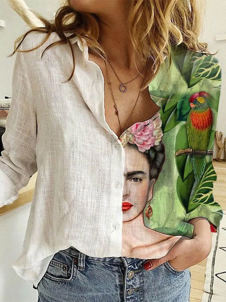 Femmes printemps et automne à  - Shirt Camp Collar avis et prix